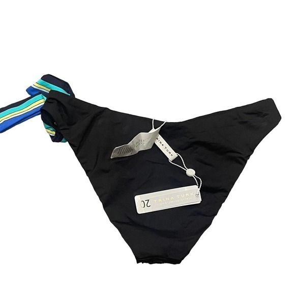 Trina Turk Rainbow Tie Hipster Bikini Bottom Black Women's Size 4 NWT - Picture 2 of 8